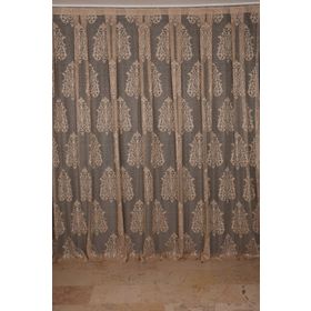 Akça Tekstil 300x260 cm Vizon Büyük Damaks Tek Kanat Hazır Dikilmiş Pileli Fon Perde