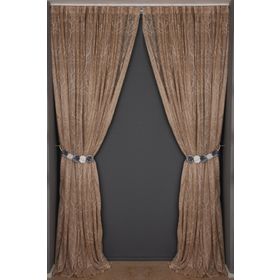 Akça Tekstil 300x260 cm Vizon Granit Model Tek Kanat Dikilmiş Pileli Fon Perde