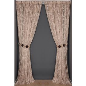 Akça Tekstil 300x260 cm Vizon Kılınç Model Tek Kanat Hazır Pileli Fon Perde