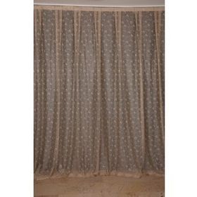 Akça Tekstil 300x260 cm Vizon Kuş Model Tek Kanat Dikilmiş Pileli Fon Perde