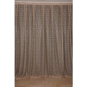 Akça Tekstil 300x260 cm Vizon Kuş Model Tek Kanat Dikilmiş Pileli Fon Perde