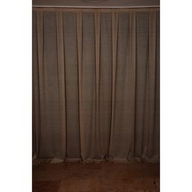 Akça Tekstil 300x260 cm Vizon Petek Model Tek Kanat Dikilmiş Pileli Fon Perde