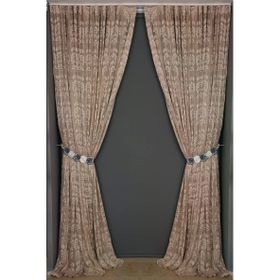 Akça Tekstil 300x260 cm Vizon Sarmaşık Tek Kanat Dikilmiş Pileli Fon Perde