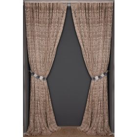 Akça Tekstil 300x260 cm Vizon Sarmaşık Tek Kanat Dikilmiş Pileli Fon Perde