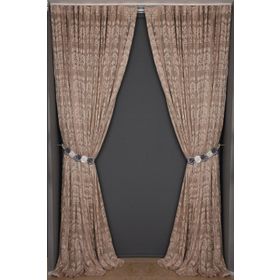 Akça Tekstil 300x260 cm Vizon Sarmaşık Tek Kanat Dikilmiş Pileli Fon Perde