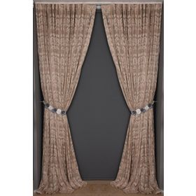 Akça Tekstil 300x260 cm Vizon Sarmaşık Tek Kanat Dikilmiş Pileli Fon Perde