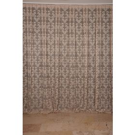 Akça Tekstil 300x260 cm Vizon Sarmaşık Tek Kanat Dikilmiş Pileli Fon Perde