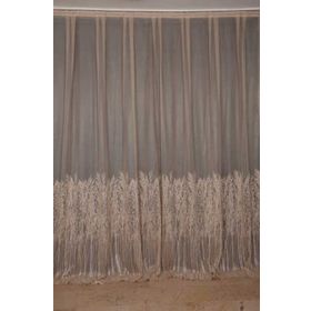 Akça Tekstil 300x260 cm Vizon Selvi Desen Tek Kanat Dikilmiş Pileli Fon Perde