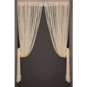 Akça Tekstil 300x270 cm Krem Düz Model Hazır İp Perde