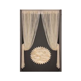 Akça Tekstil 300x270 cm Krem Düz Model Hazır İp Perde