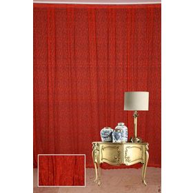 Akça Tekstil 300x270 cm Örümcek Model Kırmızı Renk Hazır Düğmeleri Dikilmiş İp Perde