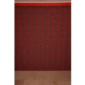 Akça Tekstil 300x270 cm Örümcek Model Kırmızı Renk Hazır Düğmeleri Dikilmiş İp Perde