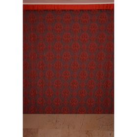 Akça Tekstil 300x270 cm Örümcek Model Kırmızı Renk Hazır Düğmeleri Dikilmiş İp Perde