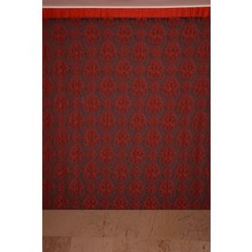 Akça Tekstil 300x270 cm Örümcek Model Kırmızı Renk Hazır Düğmeleri Dikilmiş İp Perde