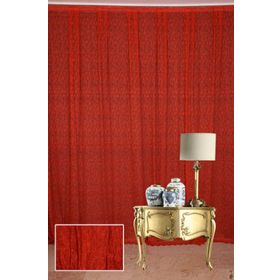 Akça Tekstil 300x270 cm Örümcek Model Kırmızı Renk Hazır Düğmeleri Dikilmiş İp Perde