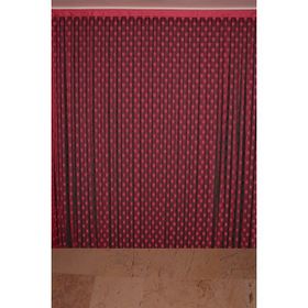 Akça Tekstil 300x280 cm Fuşya Puanlı Model Hazır Hazır Düğmeleri Dikilmiş İp Perde