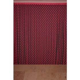 Akça Tekstil 300x280 cm Fuşya Puanlı Model Hazır Hazır Düğmeleri Dikilmiş İp Perde