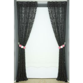 Akça Tekstil 75 x 260 cm Sultan 2 Antrasit Tek Kanat Pileli Fon Perde