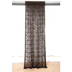 Akça Tekstil 75x260 cm Acı Kahve Sultan 2 Tek Kanat Hazır Dikilmiş Pileli Fon Perde