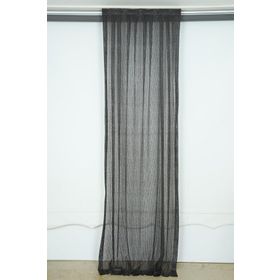 Akça Tekstil 75x260 cm Antrasit Çizgili Model Hazır Dikilmiş Pileli Fon Perde