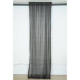 Akça Tekstil 75x260 cm Antrasit Çizgili Model Hazır Dikilmiş Pileli Fon Perde
