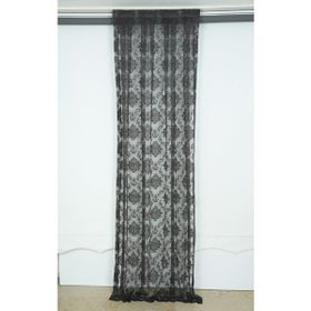 Akça Tekstil 75x260 cm Antrasit Damaks Model Tek Kanat Hazır Dikilmiş Pileli Fon Perde