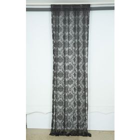 Akça Tekstil 75x260 cm Antrasit Damaks Model Tek Kanat Hazır Dikilmiş Pileli Fon Perde