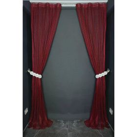 Akça Tekstil 75x260 cm Bordo Orkide Model Tek Kanat Pileli Fon Perde