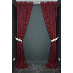 Akça Tekstil 75x260 cm Bordo Orkide Model Tek Kanat Pileli Fon Perde