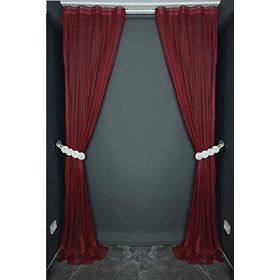 Akça Tekstil 75x260 cm Bordo Orkide Model Tek Kanat Pileli Fon Perde