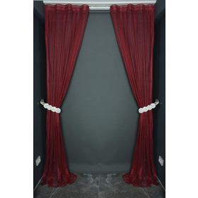 Akça Tekstil 75x260 cm Bordo Orkide Model Tek Kanat Pileli Fon Perde