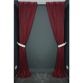 Akça Tekstil 75x260 cm Bordo Orkide Model Tek Kanat Pileli Fon Perde
