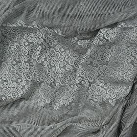 Akça Tekstil 75x260 cm Gri Roza Model Tek Kanat Pileli Fon Perde