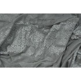 Akça Tekstil 75x260 cm Gri Roza Model Tek Kanat Pileli Fon Perde