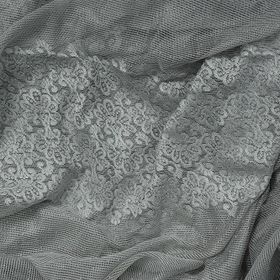 Akça Tekstil 75x260 cm Gri Roza Model Tek Kanat Pileli Fon Perde