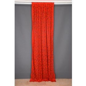 Akça Tekstil 75x260 cm Kırmızı Sultan 2 Tek Kanat Hazır Dikilmiş Pileli Fon Perde