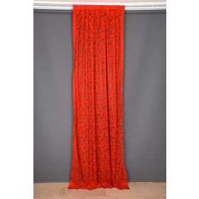 Akça Tekstil 75x260 cm Kırmızı Sultan 2 Tek Kanat Hazır Dikilmiş Pileli Fon Perde