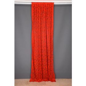 Akça Tekstil 75x260 cm Kırmızı Sultan 2 Tek Kanat Hazır Dikilmiş Pileli Fon Perde