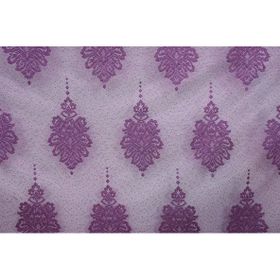 Akça Tekstil 75x260 cm Mor Noktalı Damaks Model Tek Kanat Pileli Fon Perde