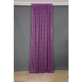 Akça Tekstil 75x260 cm Mor Sultan 2 Model Tek Kanat Hazır Pileli Fon Perde