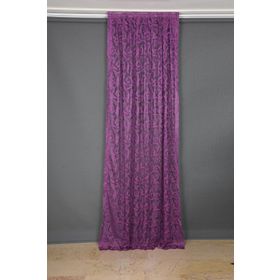 Akça Tekstil 75x260 cm Mor Sultan 2 Model Tek Kanat Hazır Pileli Fon Perde