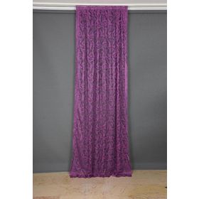 Akça Tekstil 75x260 cm Mor Sultan 2 Model Tek Kanat Hazır Pileli Fon Perde