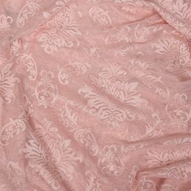 Akça Tekstil 75x260 cm Pembe Damaks Model Tek Kanat Hazır Dikilmiş Pileli Fon Perde