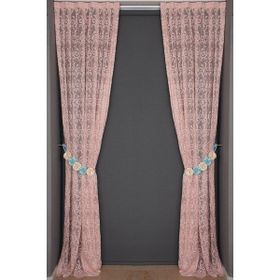 Akça Tekstil 75x260 cm Pudra Petek Model Koyu Vizon Tek Kanat Pileli Fon Perde