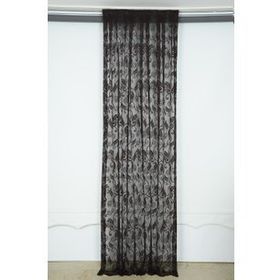 Akça Tekstil 75x260 cm Siyah Sarmaşık Acı Kahve Renk Tek Kanat Pileli Fon Perde