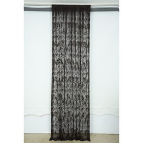 Akça Tekstil 75x260 cm Siyah Sarmaşık Acı Kahve Renk Tek Kanat Pileli Fon Perde