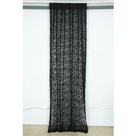 Akça Tekstil 75x260 cm Siyah Sultan 2 Model Tek Kanat Hazır Dikilmiş Pileli Fon Perde
