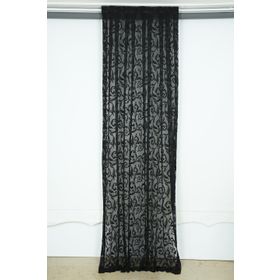 Akça Tekstil 75x260 cm Siyah Sultan 2 Model Tek Kanat Hazır Dikilmiş Pileli Fon Perde