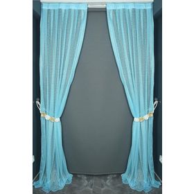Akça Tekstil 75x260 cm Turkuaz Kardelen Model Tek Kanat Pileli Fon Perde