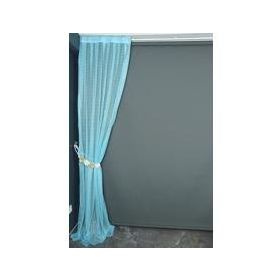 Akça Tekstil 75x260 cm Turkuaz Kardelen Model Tek Kanat Pileli Fon Perde